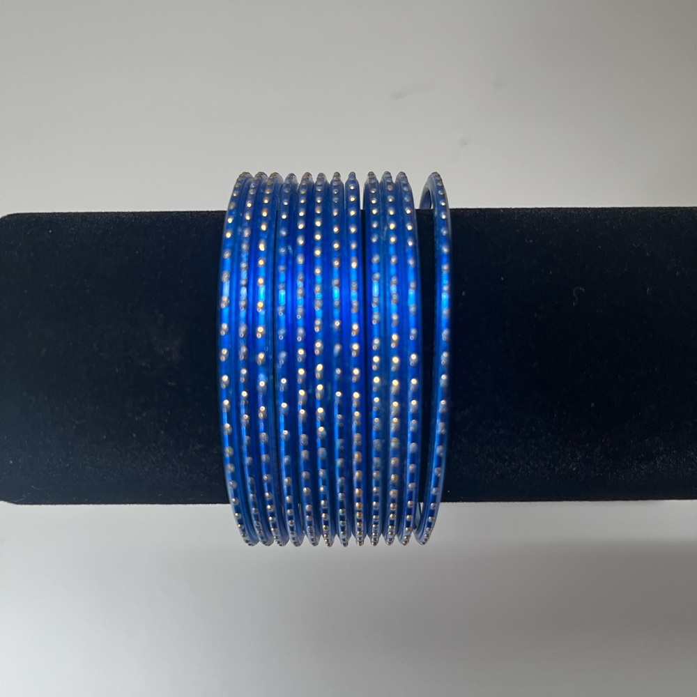Assorted blue toned bangles